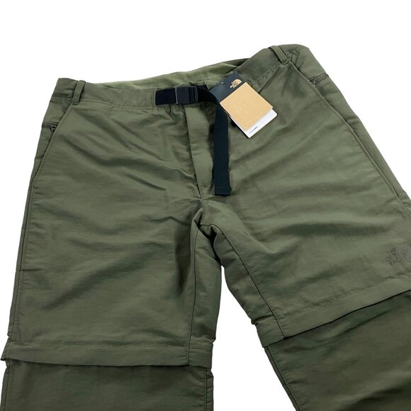 The North Face Paramount Trail Convertible Belted Pants Mens 36 x 34 SLIM Green - Picture 1 of 11